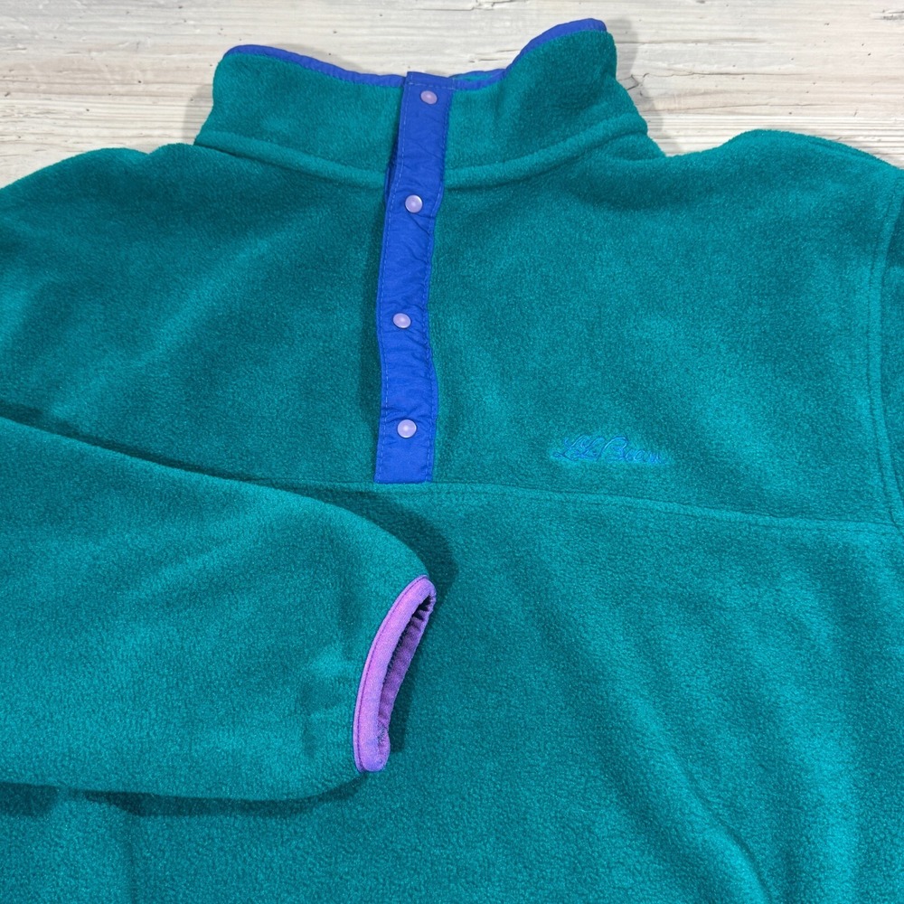 LL Bean T Snap Pullover Fleece Jacket Womens (S/XS) Freeport Maine